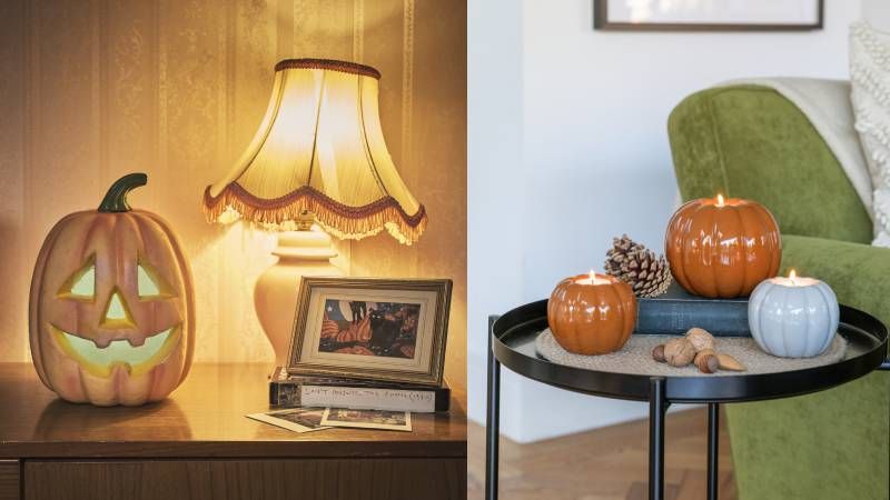 Osvětlení ve tvaru dýní dodá interiéru správnou podzimní atmosféru